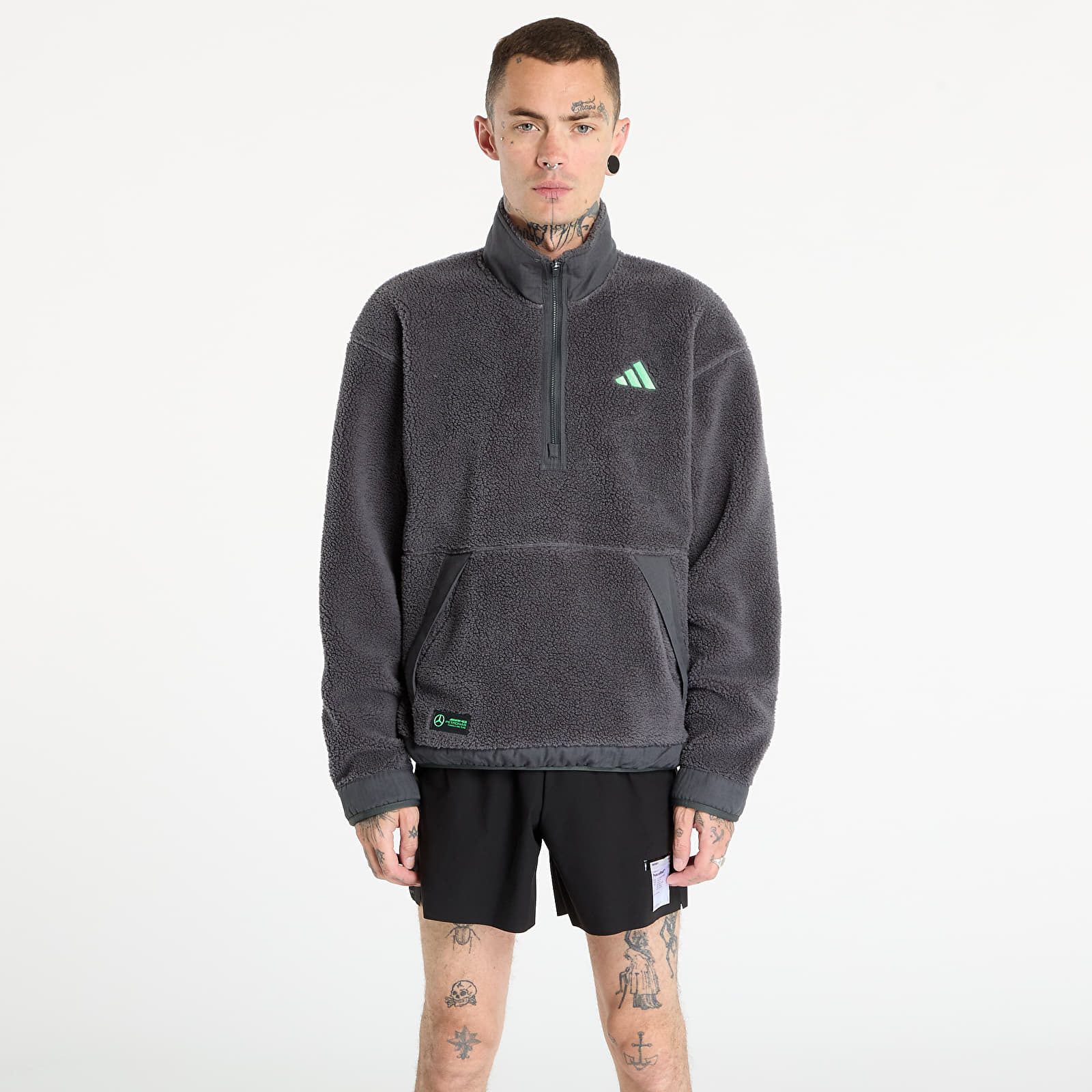 Hoodies and sweatshirts adidas Mercedes - AMG Petronas Formula One Team Premium Sweat Half-Zip Fleece Dgh Solid Grey