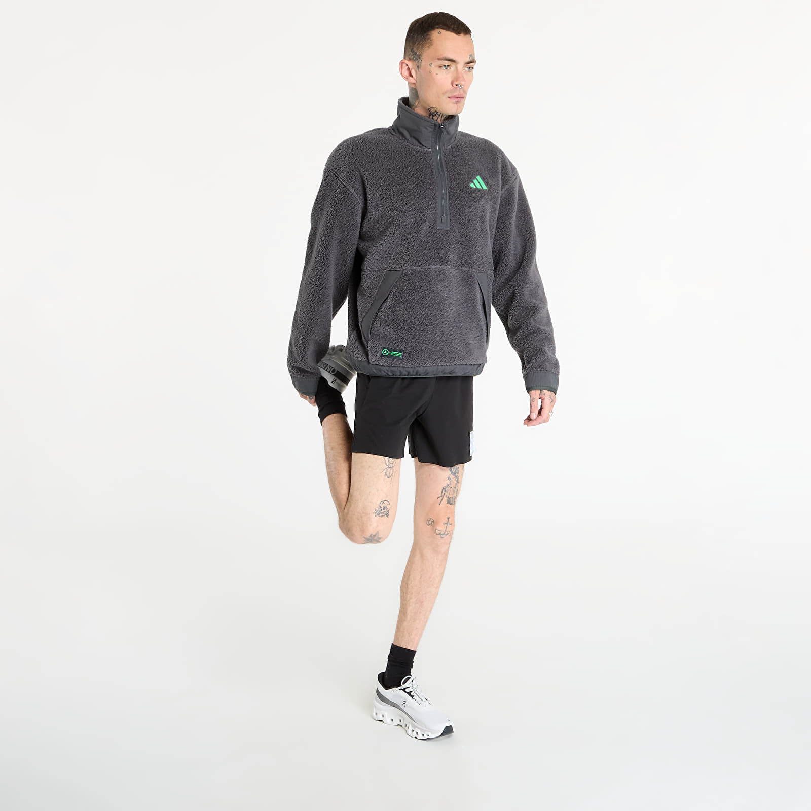 Hoodies and sweatshirts adidas Mercedes - AMG Petronas Formula One Team Premium Sweat Half-Zip Fleece Dgh Solid Grey