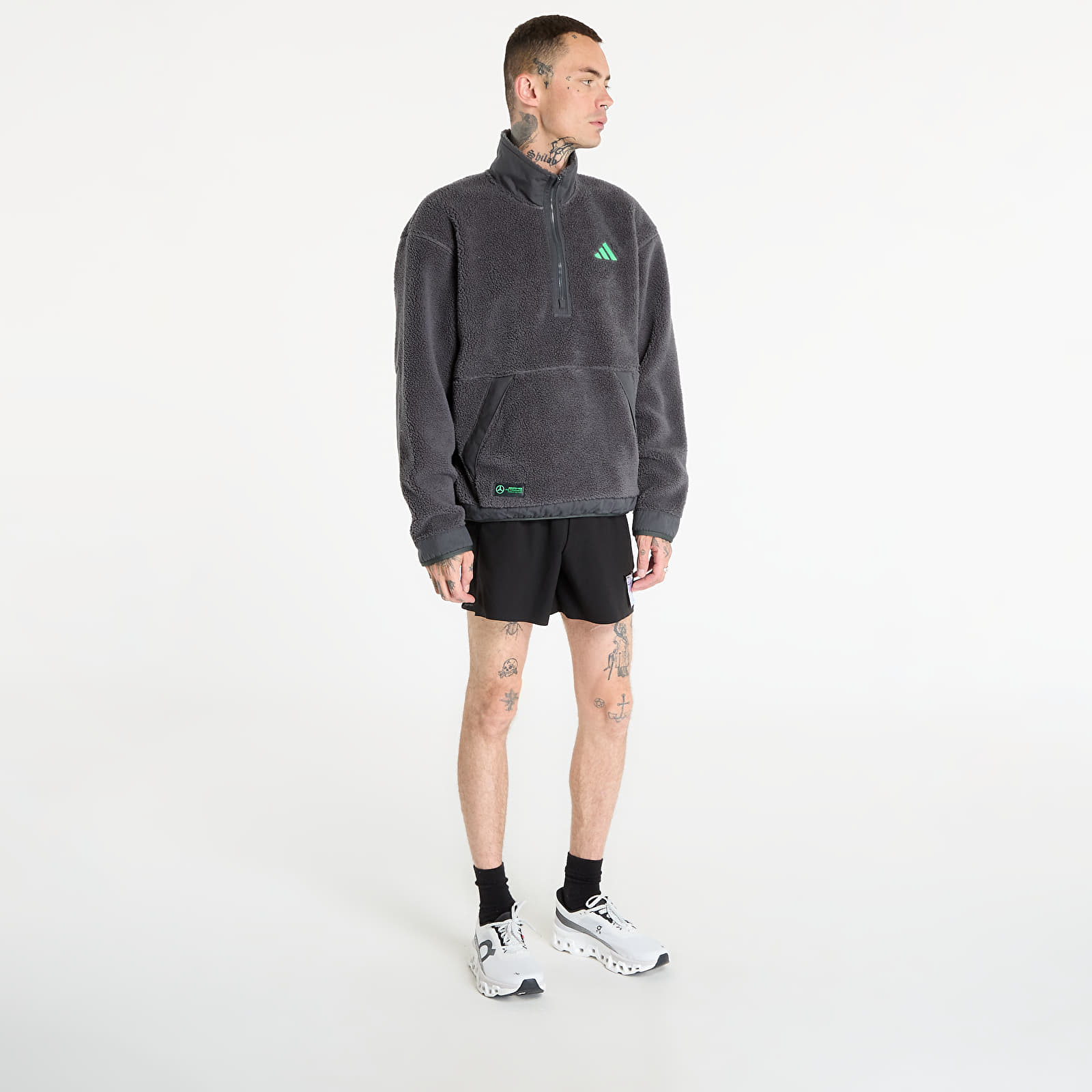 Hoodies and sweatshirts adidas Mercedes - AMG Petronas Formula One Team Premium Sweat Half-Zip Fleece Dgh Solid Grey