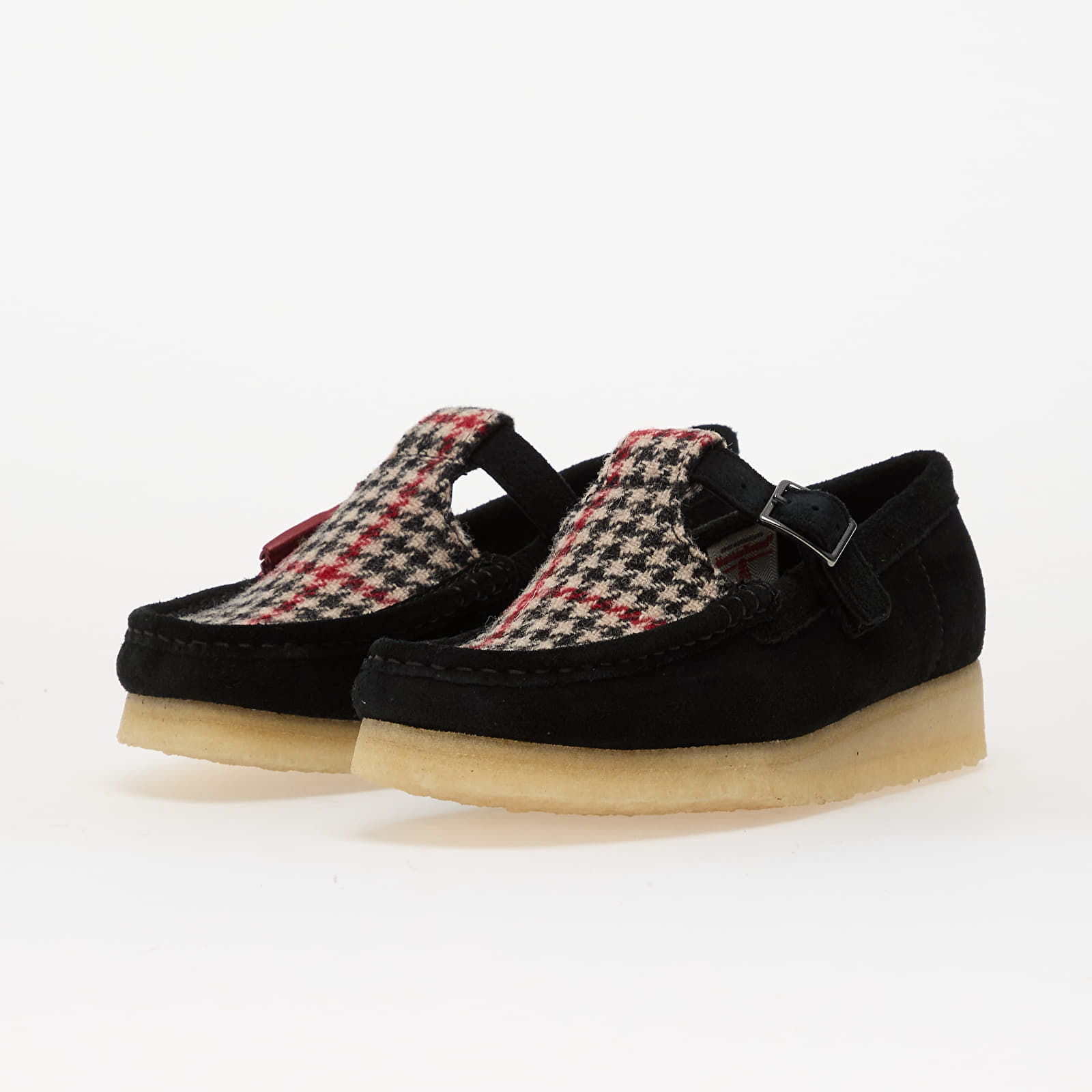 Herresko Clarks Originals Wallabee T Bar Black Tweed Comb