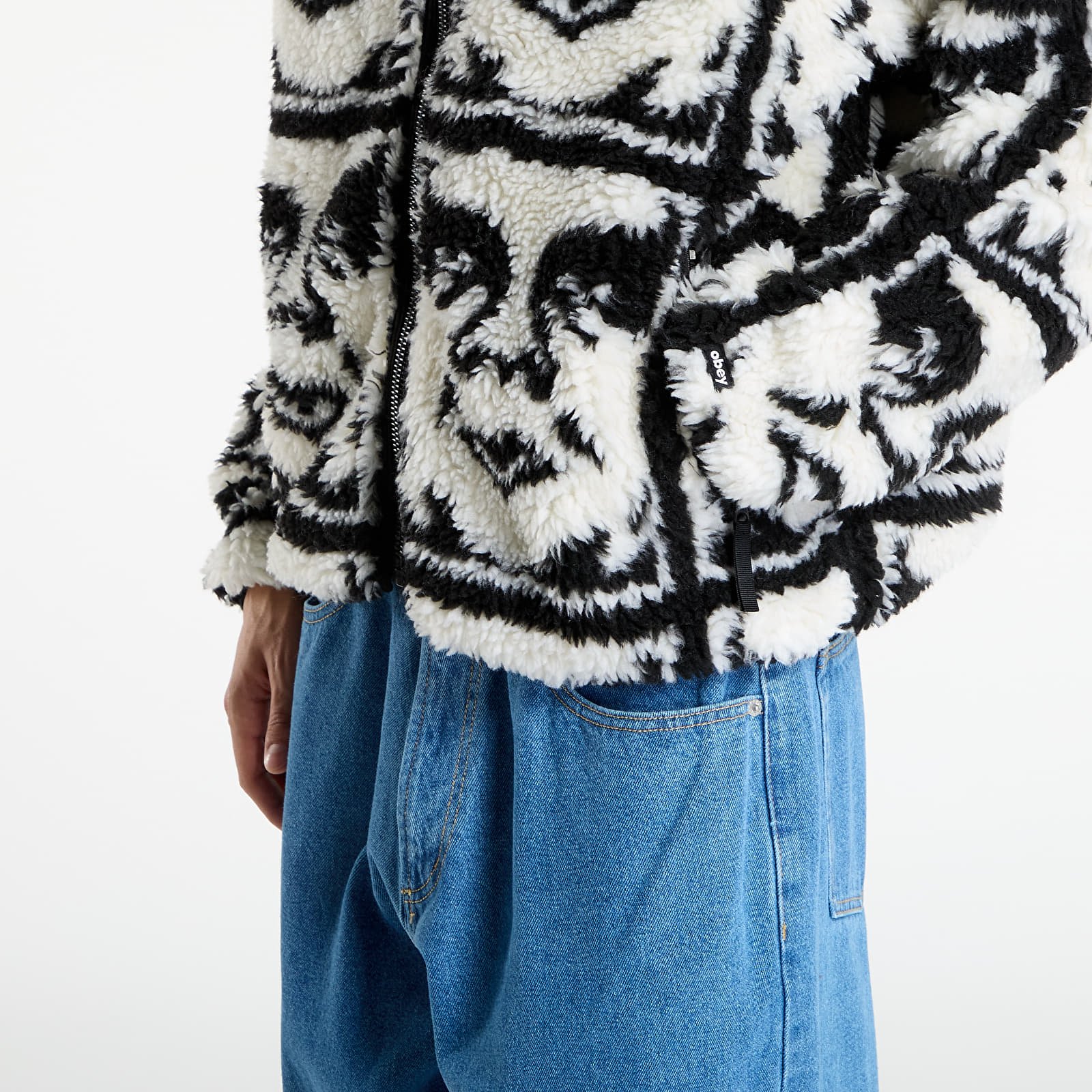 Jackets OBEY Repeated Icon Sherpa Jacket Black Multi