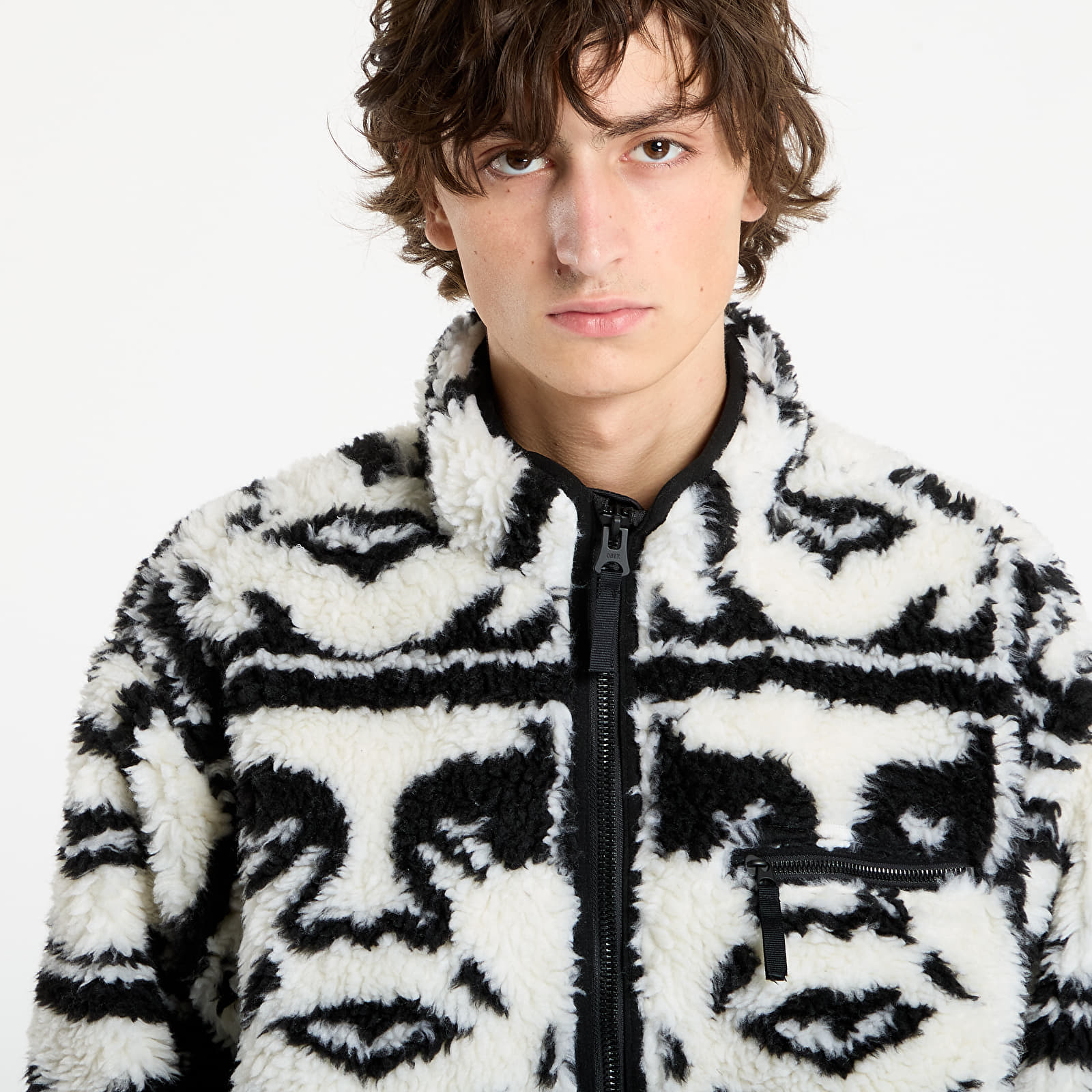 Jackets OBEY Repeated Icon Sherpa Jacket Black Multi