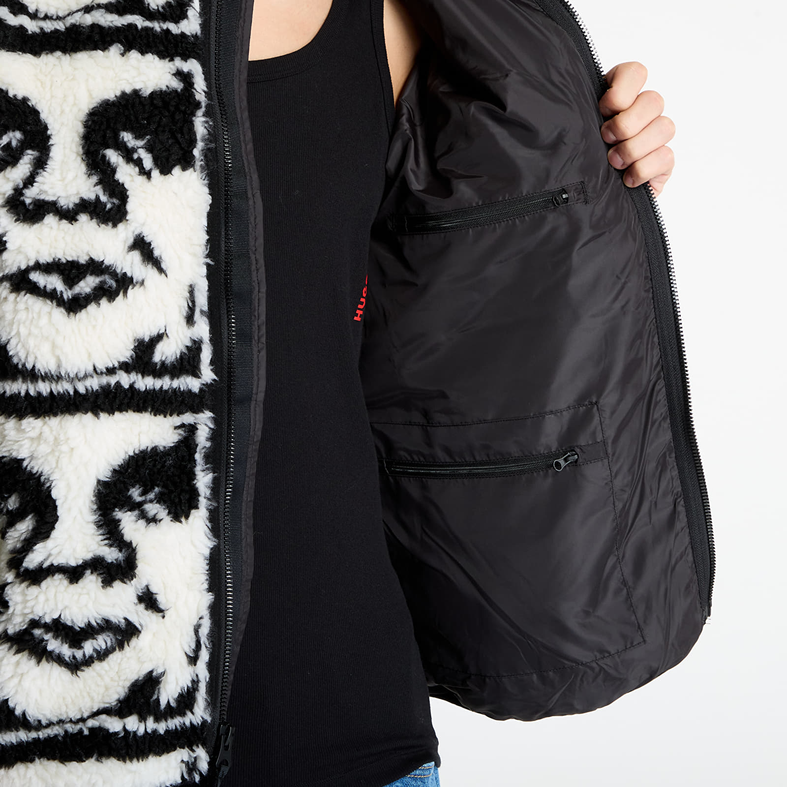 Jackets OBEY Repeated Icon Sherpa Jacket Black Multi