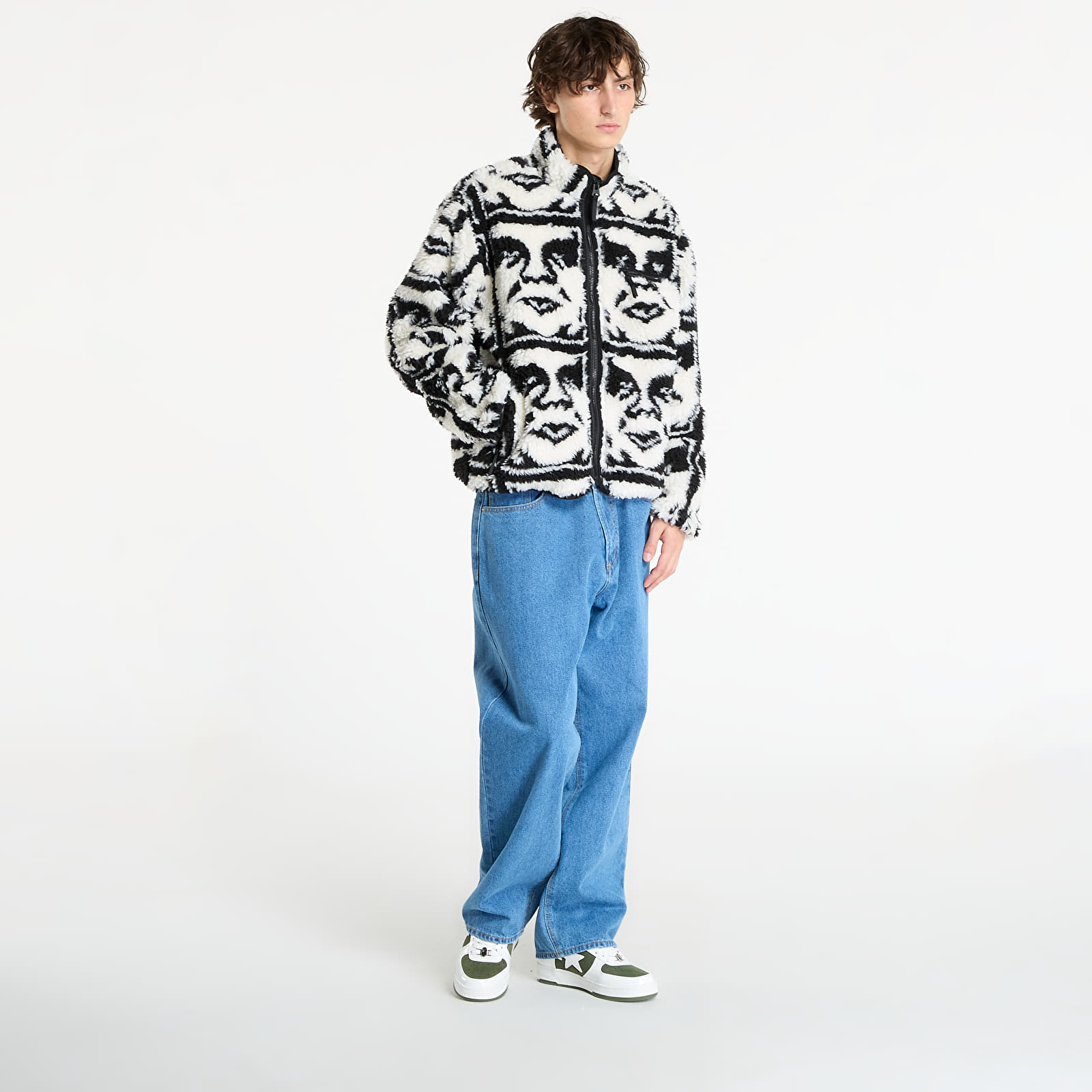 Jackets OBEY Repeated Icon Sherpa Jacket Black Multi