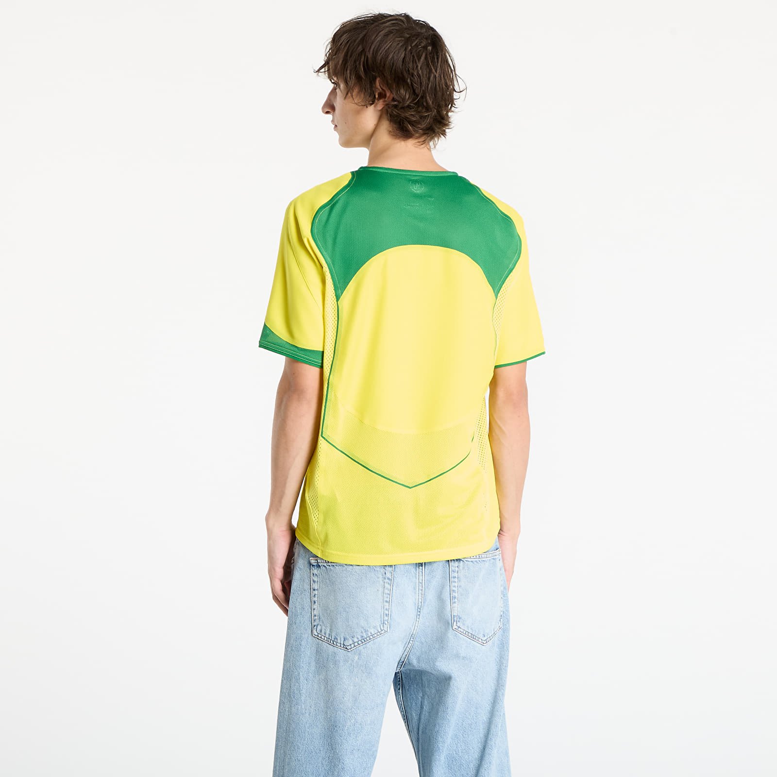 Jerseys Nike Men's Soccer Replica Jersey Brazil 2004 Total 90 Reissue Opti Yellow/ Apple Green/ Apple Green