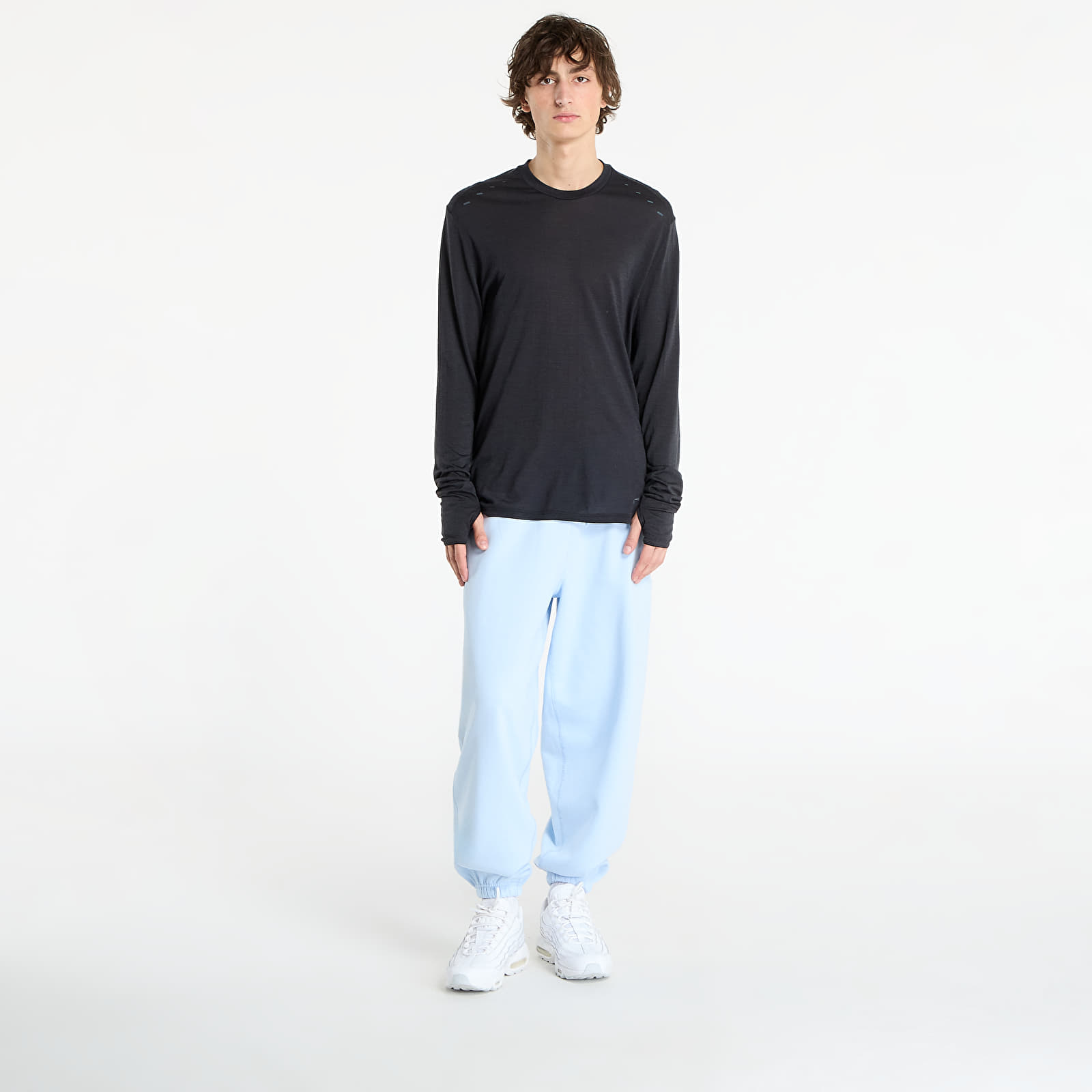 Meeste dressipüksid Nike Solo Swoosh Men's Cuffed Fleece Pants Celestine Blue/ Celestine Blue/ White