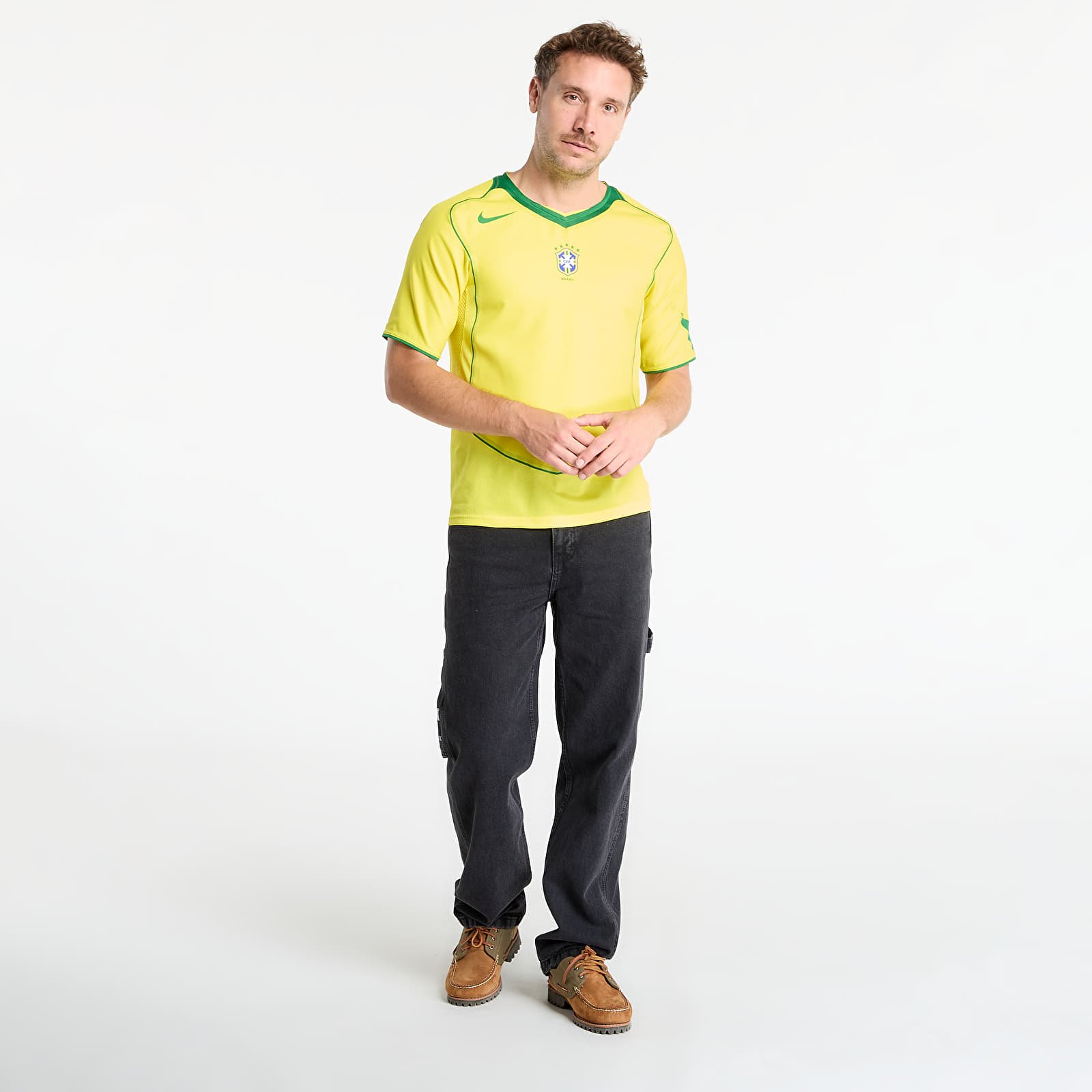 Tröjor Nike Men's Soccer Replica Jersey Brazil 2004 Total 90 Reissue Opti Yellow/ Apple Green/ Apple Green
