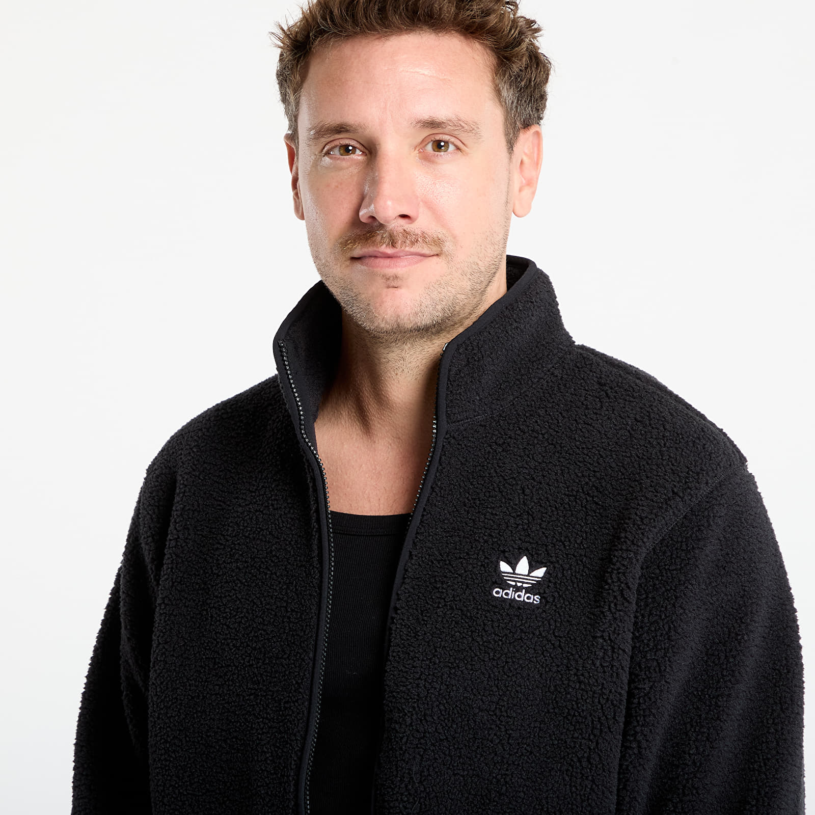 Miesten hupparit adidas Trefoil Essentials Teddy Fleece Black