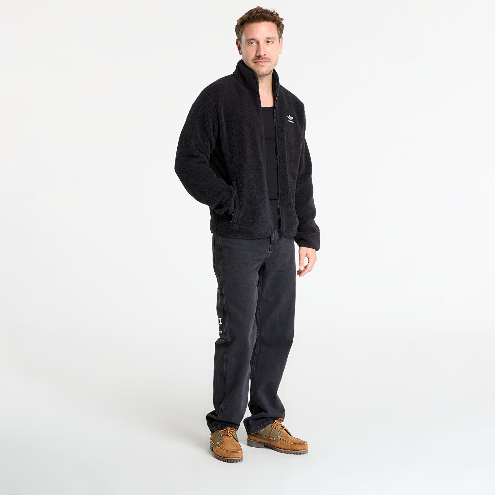 Miesten hupparit adidas Trefoil Essentials Teddy Fleece Black