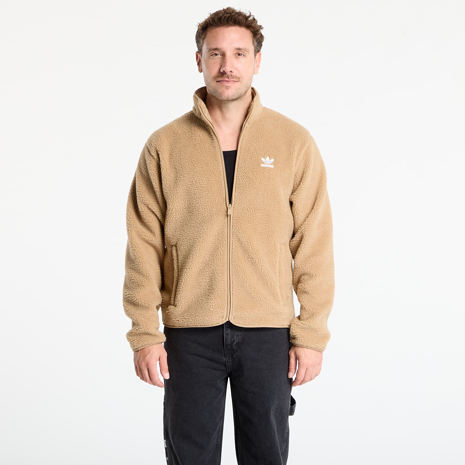 Miesten hupparit adidas Trefoil Essentials Teddy Fleece Cardboard