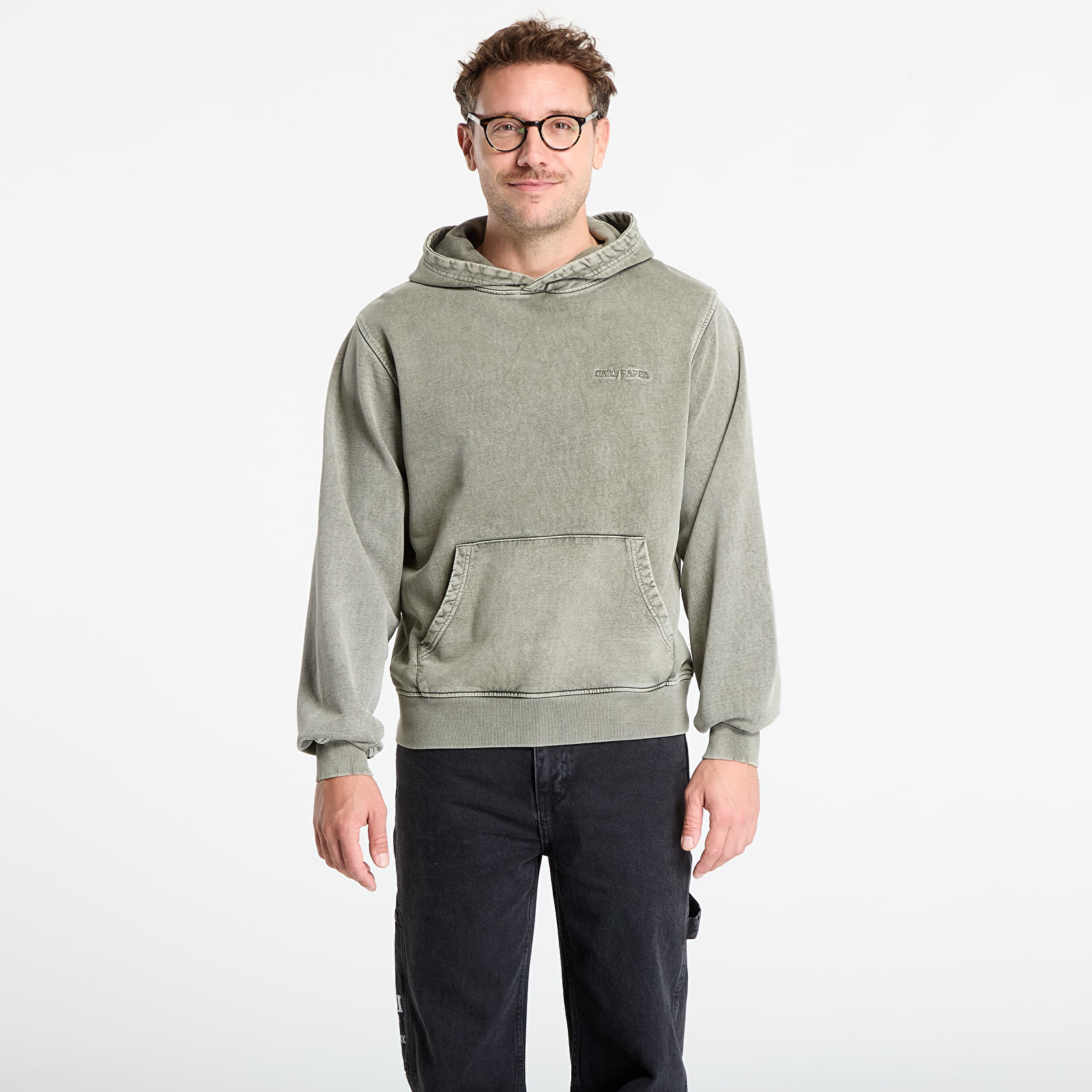 Men's hoodies Daily Paper Dias Washed Hoodie Rosin Green