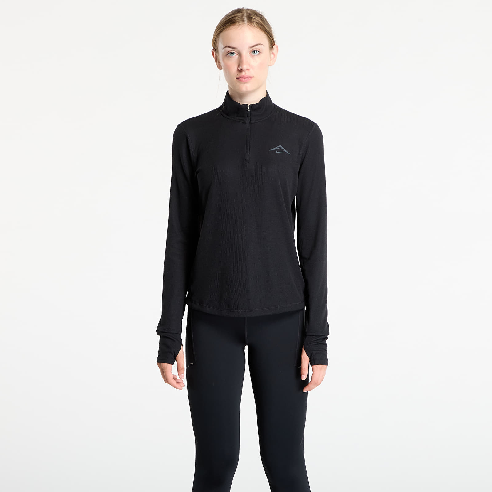 Tricou Nike Trail Womens Dri-FIT 1/4-Zip Running Mid-Layer Top Black/ Black S