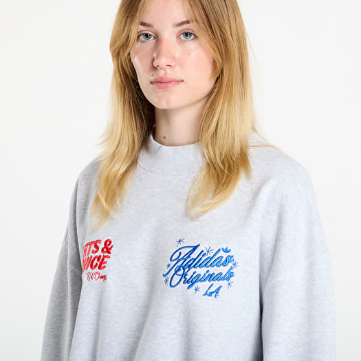 Hoodies and sweatshirts adidas x OG LA Santa Monica Crewneck UNISEX Light  Grey Heather/ Black (JX3805) | Footshop