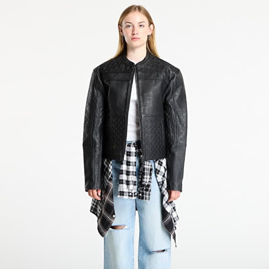 Daily Paper Structured Leather Jacket Black