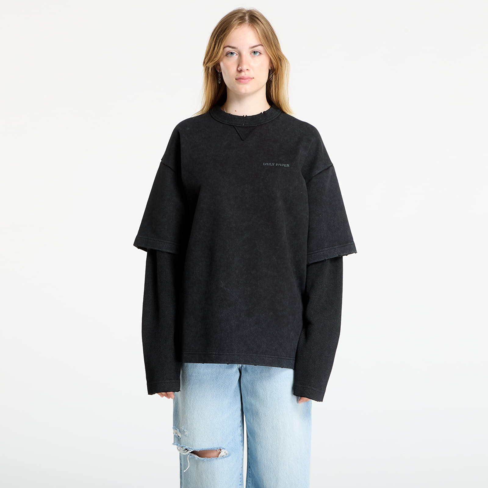 T-Shirts Daily Paper Layered Ls T-Shirt UNISEX Black