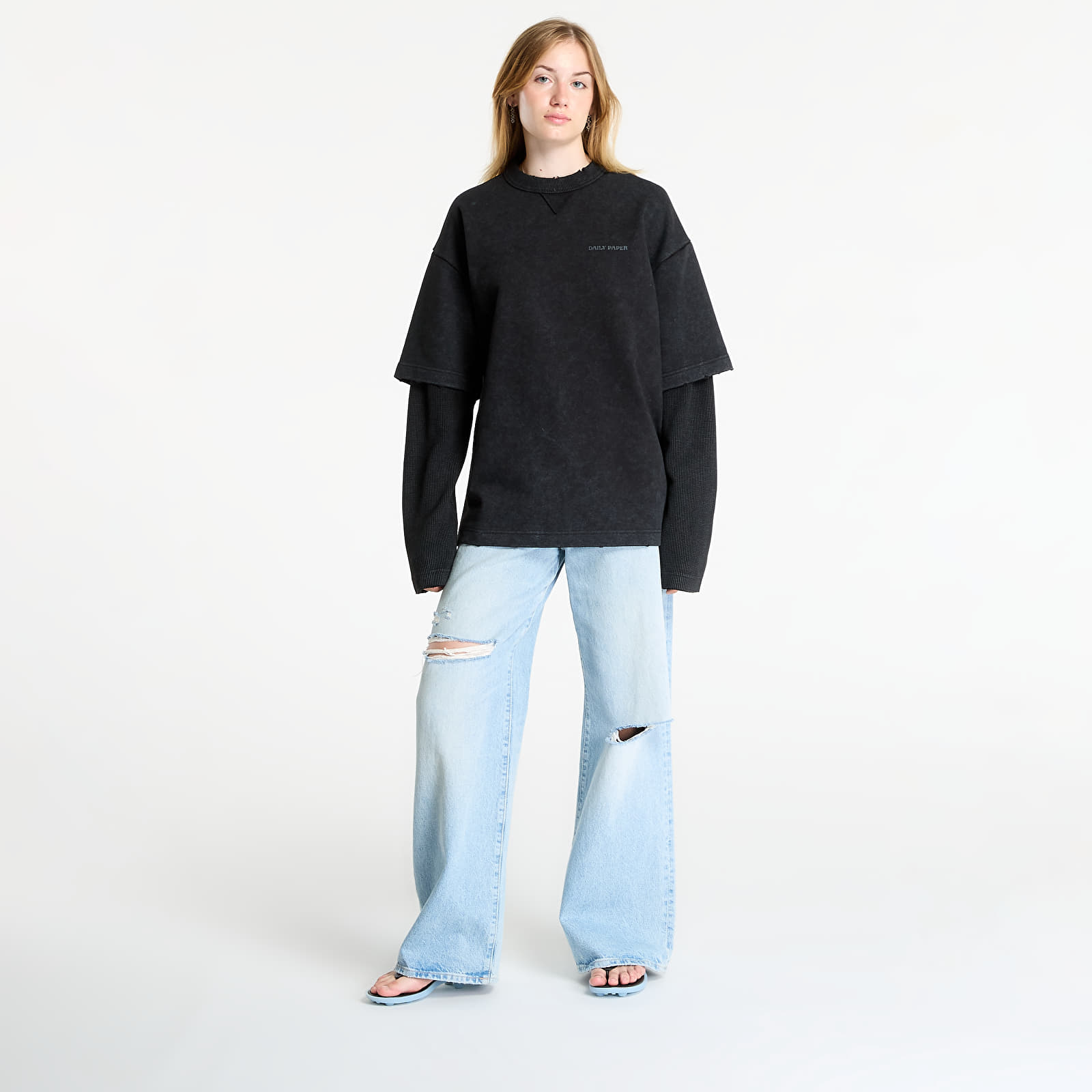 T-Shirts Daily Paper Layered Ls T-Shirt UNISEX Black