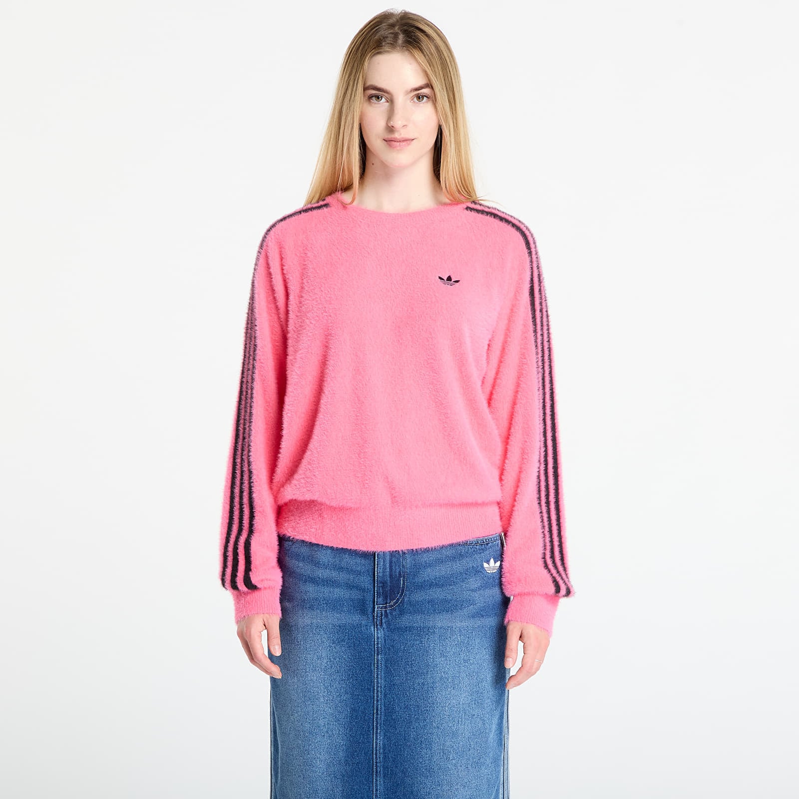 Pulover adidas Adicolor Holiday Knit Sweatshirt Lucid Pink M