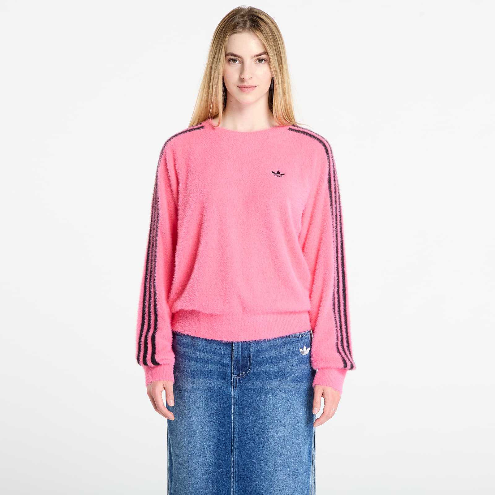 Pullover für Frauen adidas Adicolor Holiday Knit Sweatshirt Lucid Pink