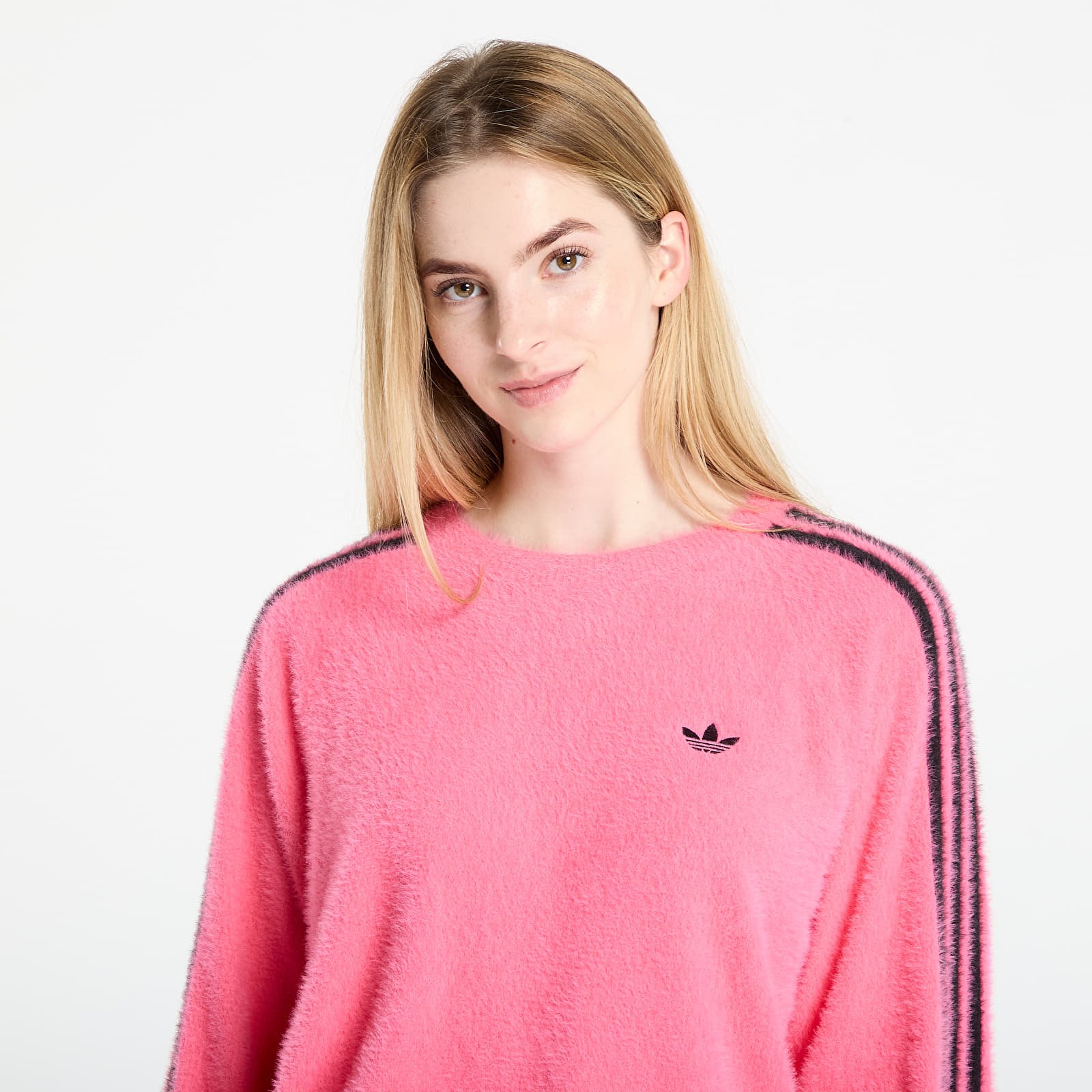 Pullover für Frauen adidas Adicolor Holiday Knit Sweatshirt Lucid Pink