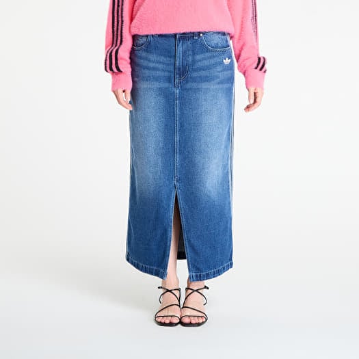 adidas Adicolor 3-Stripes Denim Pencil Skirt Indigo Denim