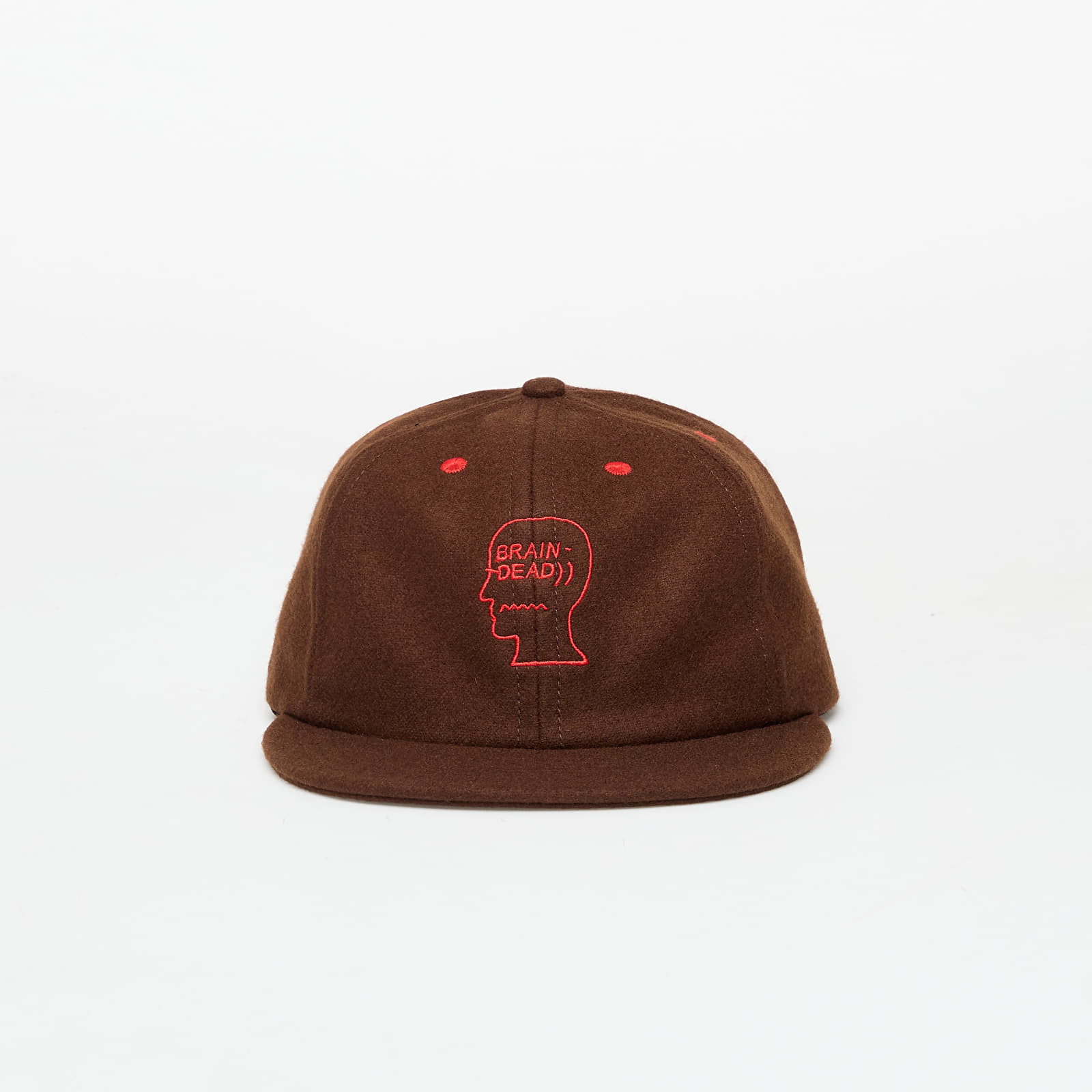 Caps Brain Dead Flannel Classic Logohead 6 Panel Hat Brown