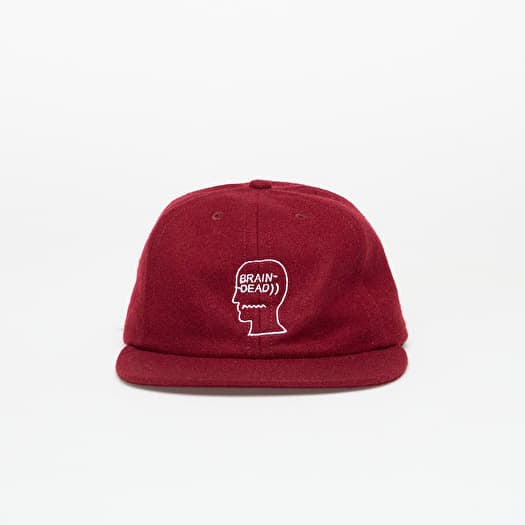 Mütze Brain Dead Flannel Logohead 6 Panel Hat Burgundy