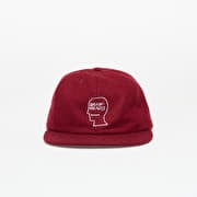 Brain Dead Flannel Logohead 6 Panel Hat Burgundy
