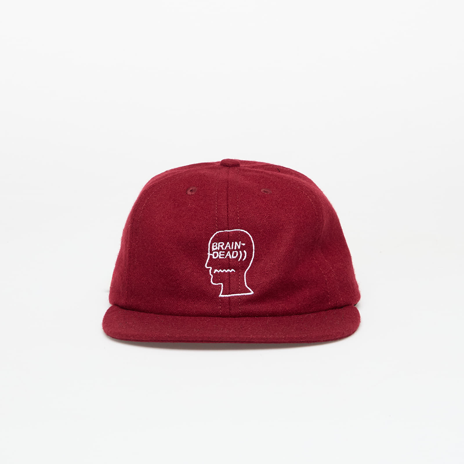 Caps Brain Dead Flannel Logohead 6 Panel Hat Burgundy