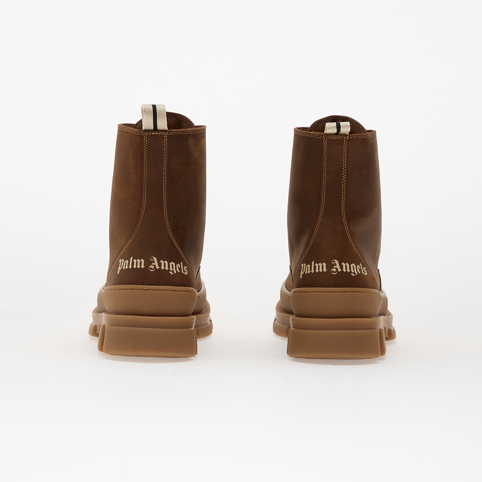 Moški čevlji Palm Angels Kids Pa Track Ankle Boots Brown/ Off White