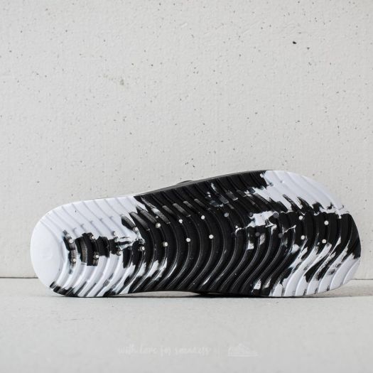 black and white marble nike slides
