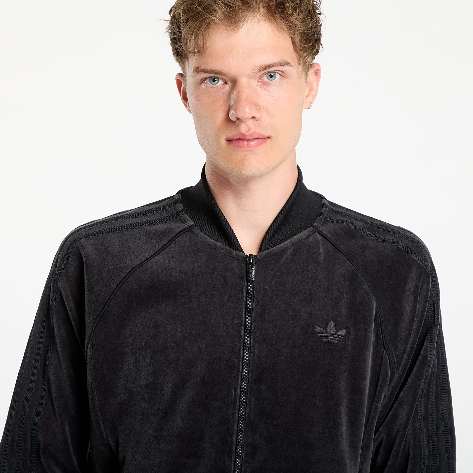 Sweatjacken und Sweatshirts adidas SST Adicolor Velour Track Top Black
