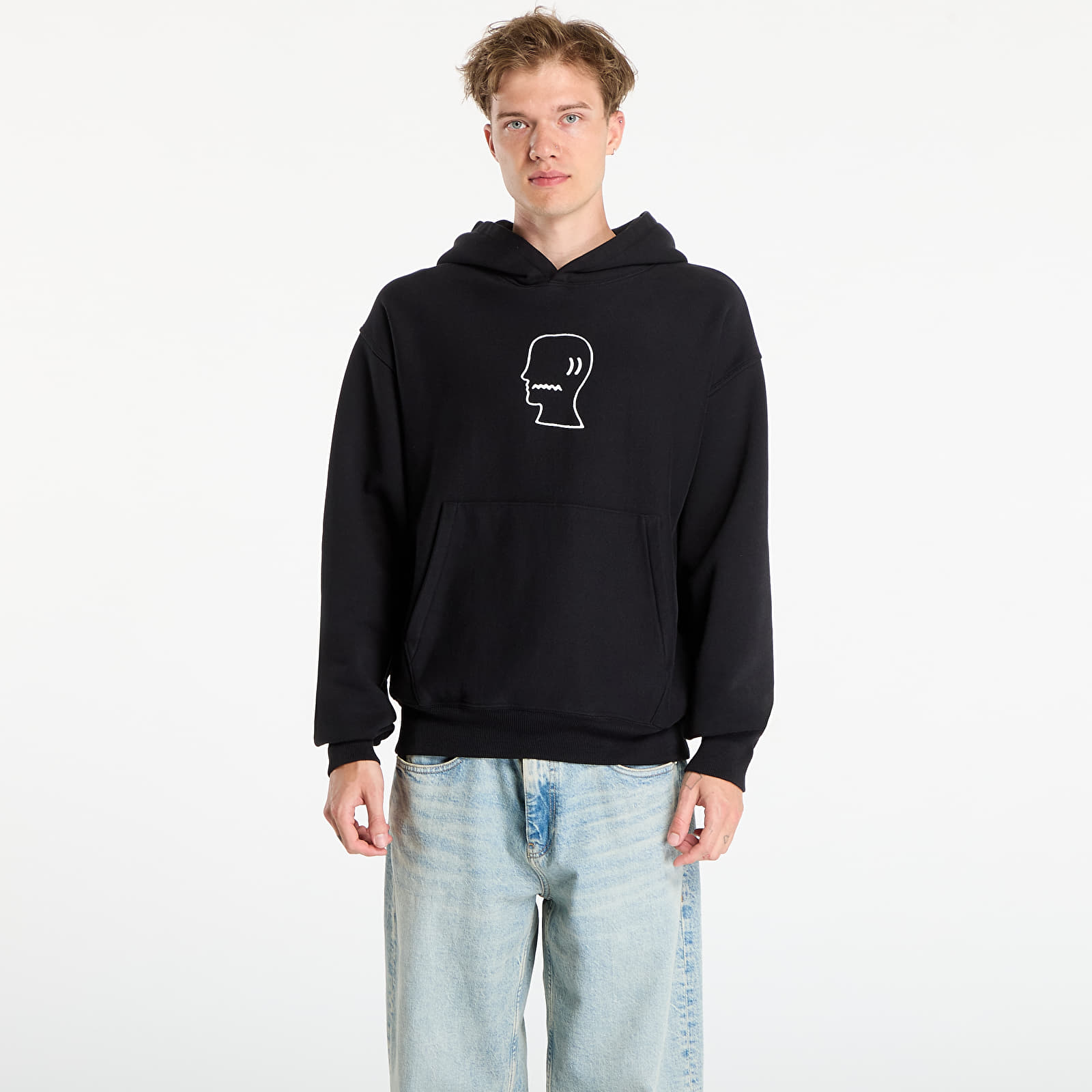 Mikiny Brain Dead Logo Head Hoodie Black
