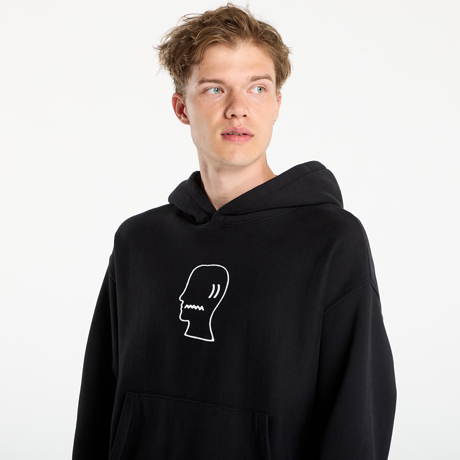 Mikiny Brain Dead Logo Head Hoodie Black