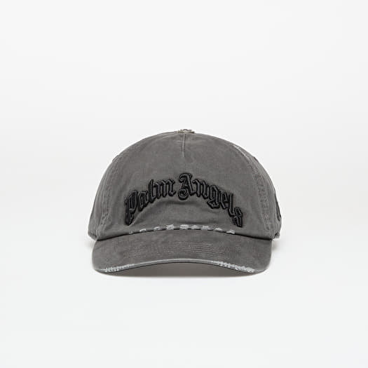 Mütze Palm Angels Curved Logo Distressed Cap Anthracite/ Black