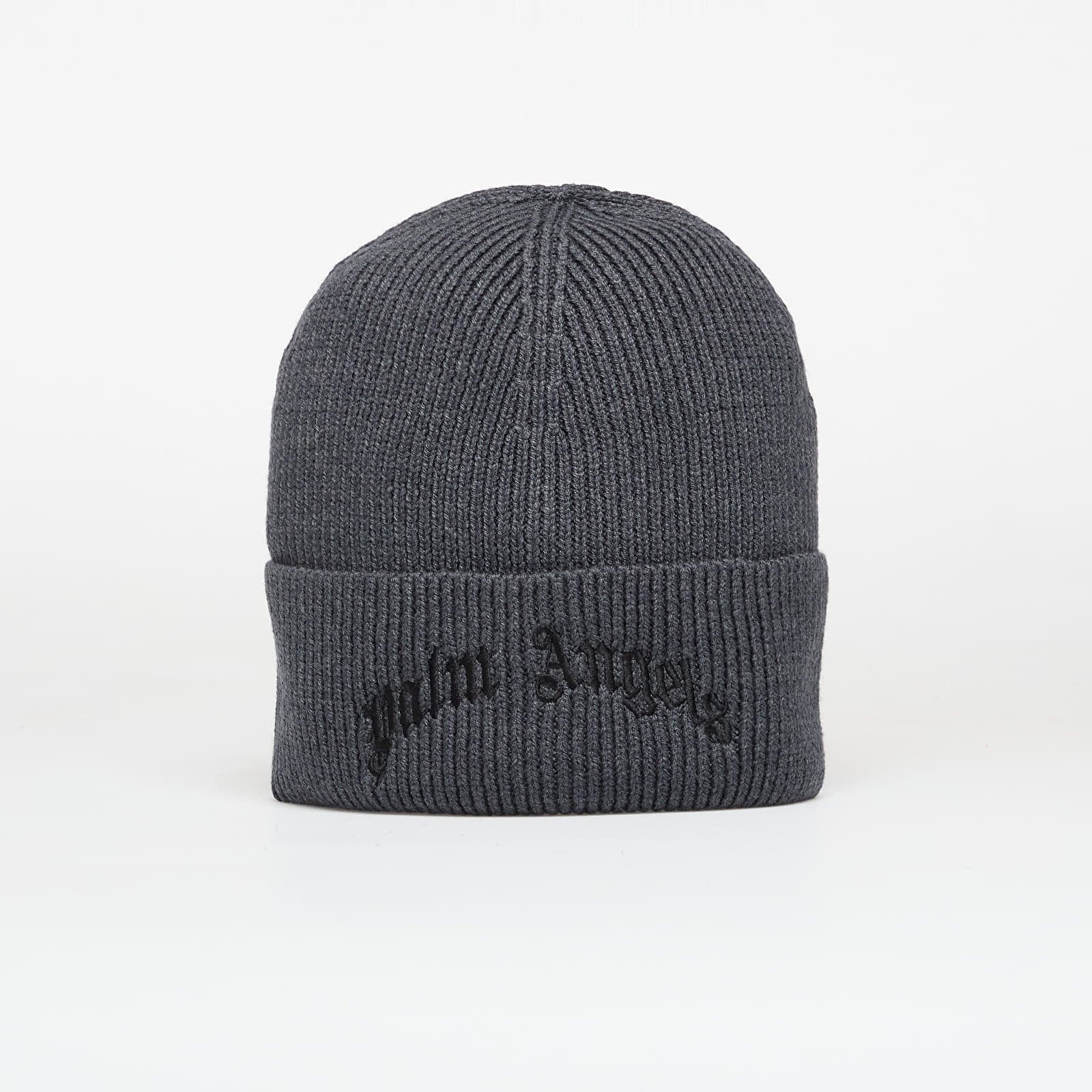 Шапка Palm Angels Curved Logo Beanie Anthracite/ Black Universal