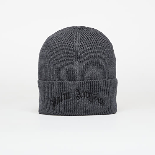 Palm Angels Curved Logo Beanie Anthracite/ Black