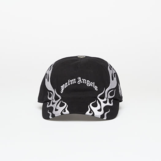 Mütze Palm Angels Curved Logo Flames Cap Black/ Light Grey