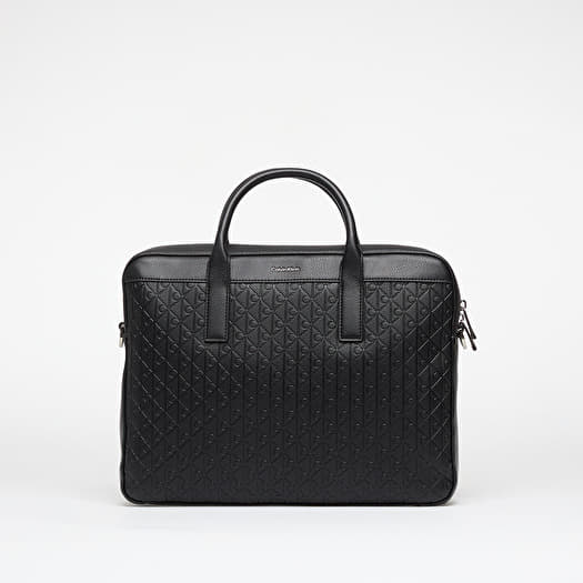 Tasche Calvin Klein Emblem Emboss Commut Workbag Black