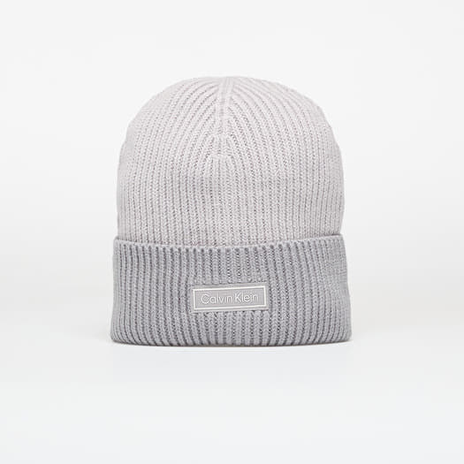 Calvin Klein Patch Wool Chunky Hat Grey