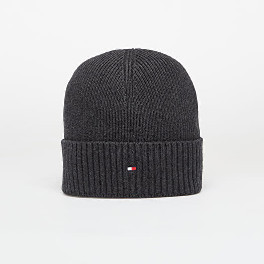 Tommy Hilfiger Flag Pima Cotton Beanie Charcoal Gray