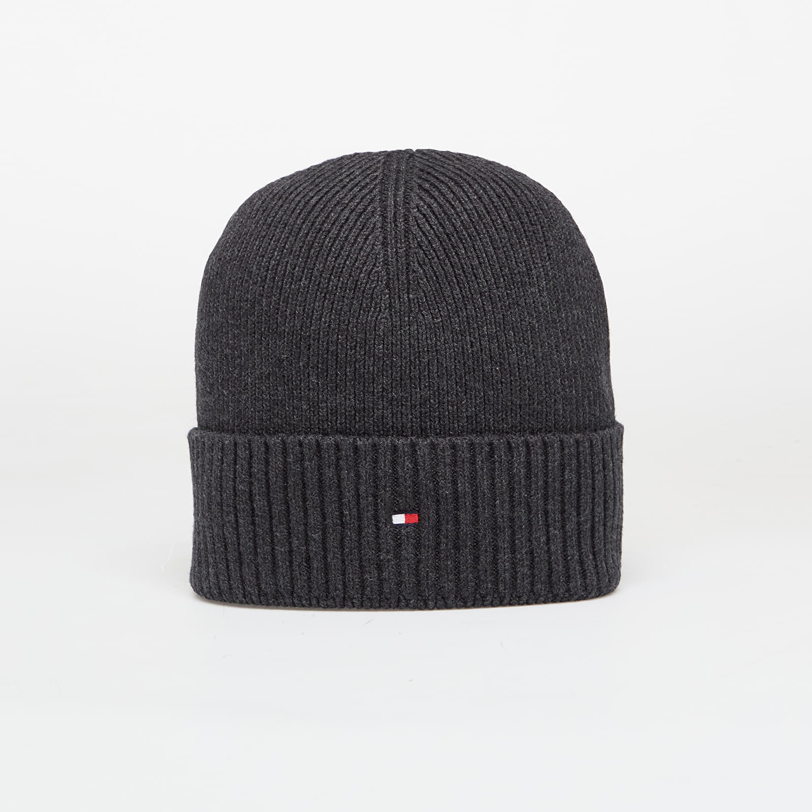 Men's hats Tommy Hilfiger Flag Pima Cotton Beanie Charcoal Gray
