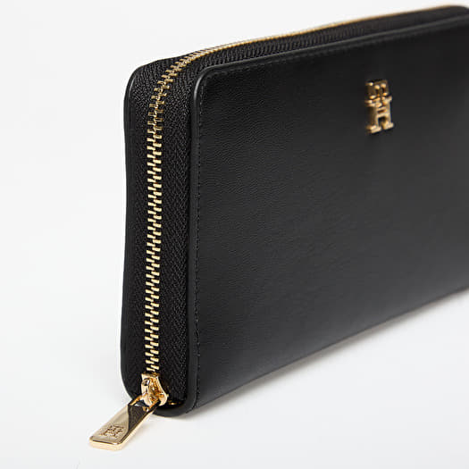 【th products】 Zip Around Wallet Tommy Hilfiger TH Monogram Zip-Around Wallet Black | Footshop