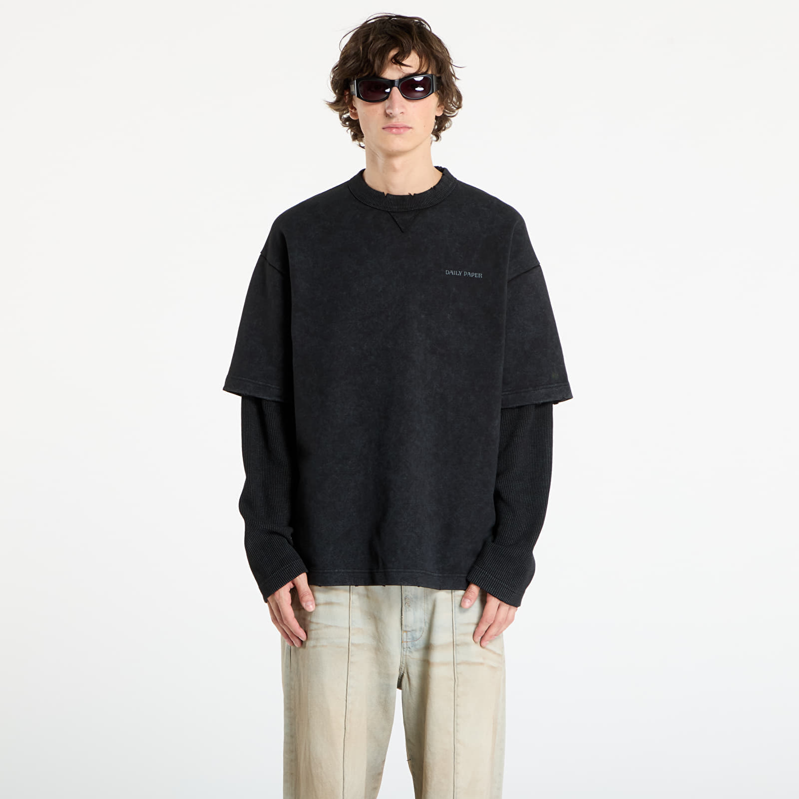 Tricou Daily Paper Layered Ls T-Shirt UNISEX Black L