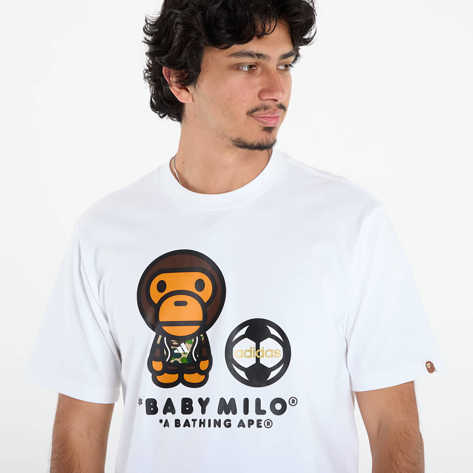 T-shirts adidas x BAPE SSL MILO T White/ True Pink