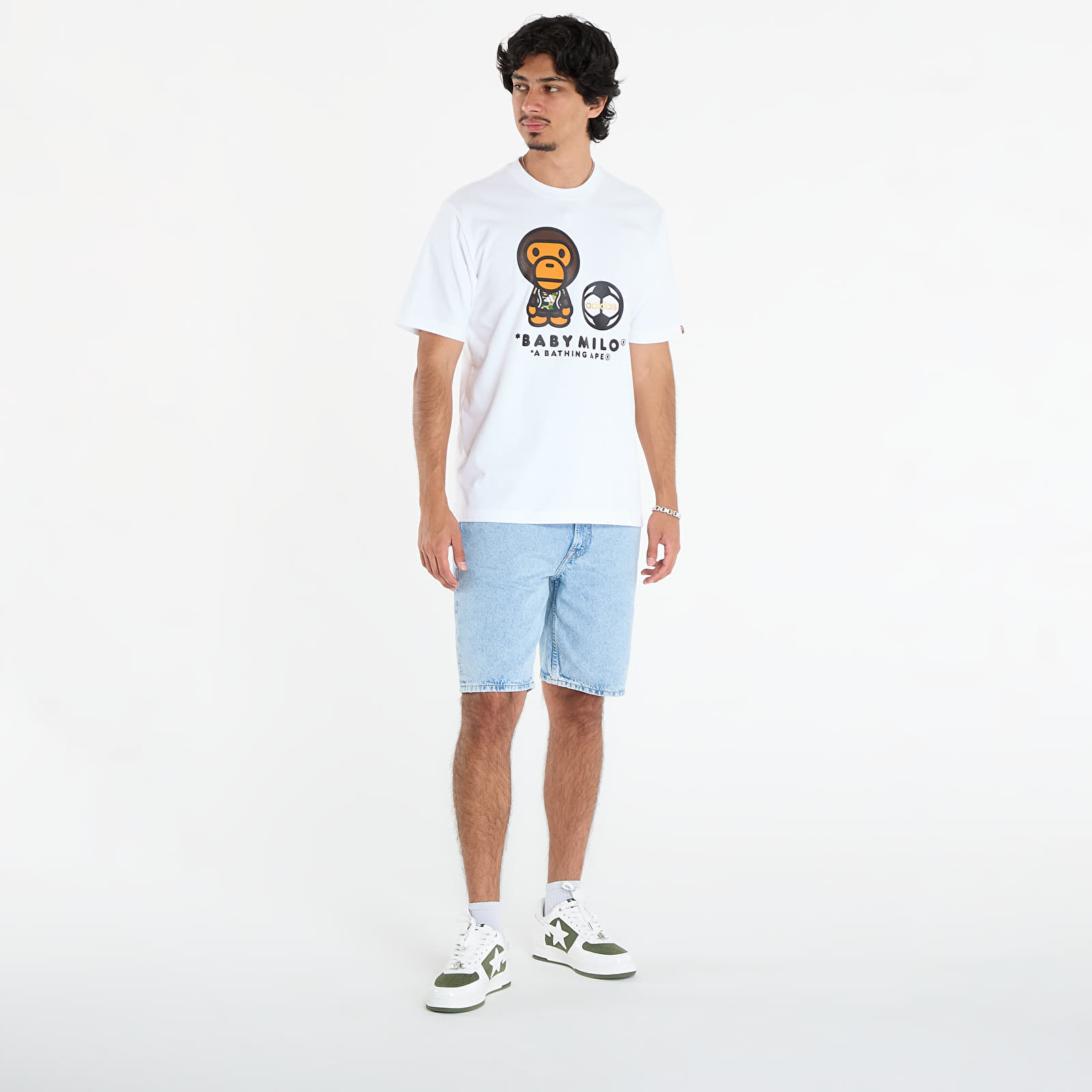 T-shirts adidas x BAPE SSL MILO T White/ True Pink