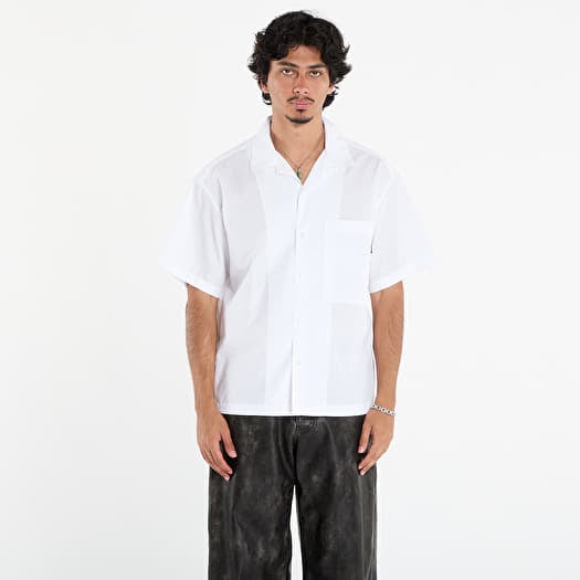 Palm Angels Curved Logo Classic Shirt Ss White/ Black