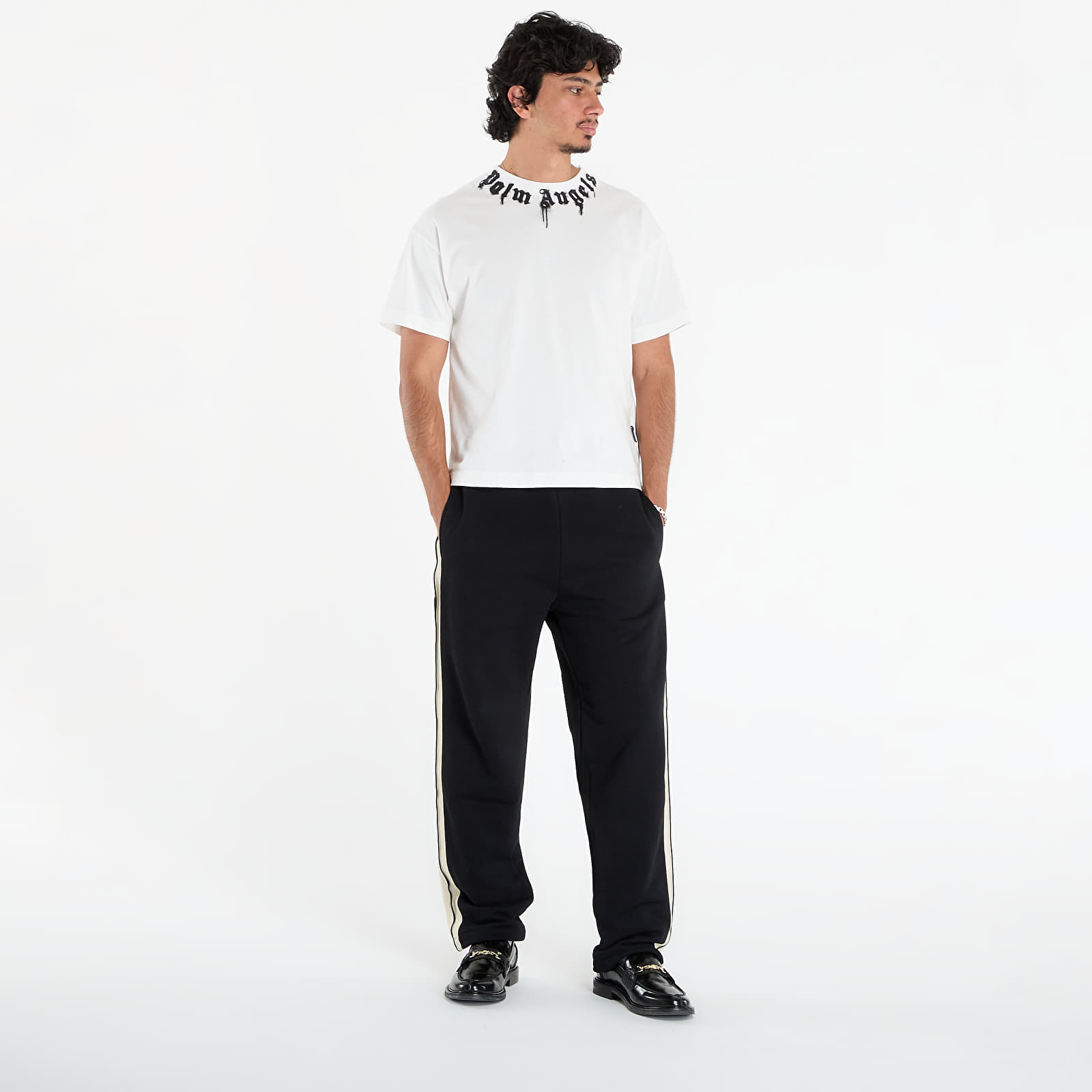 Jogger Pants Palm Angels Curved Logo Track Sweatpants Black/ Off White