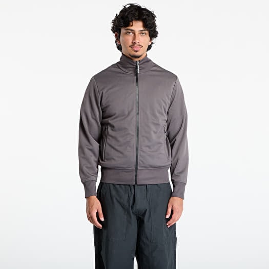 Palm Angels Back Curved Logo Track Jacket Dark Grey/ Off White