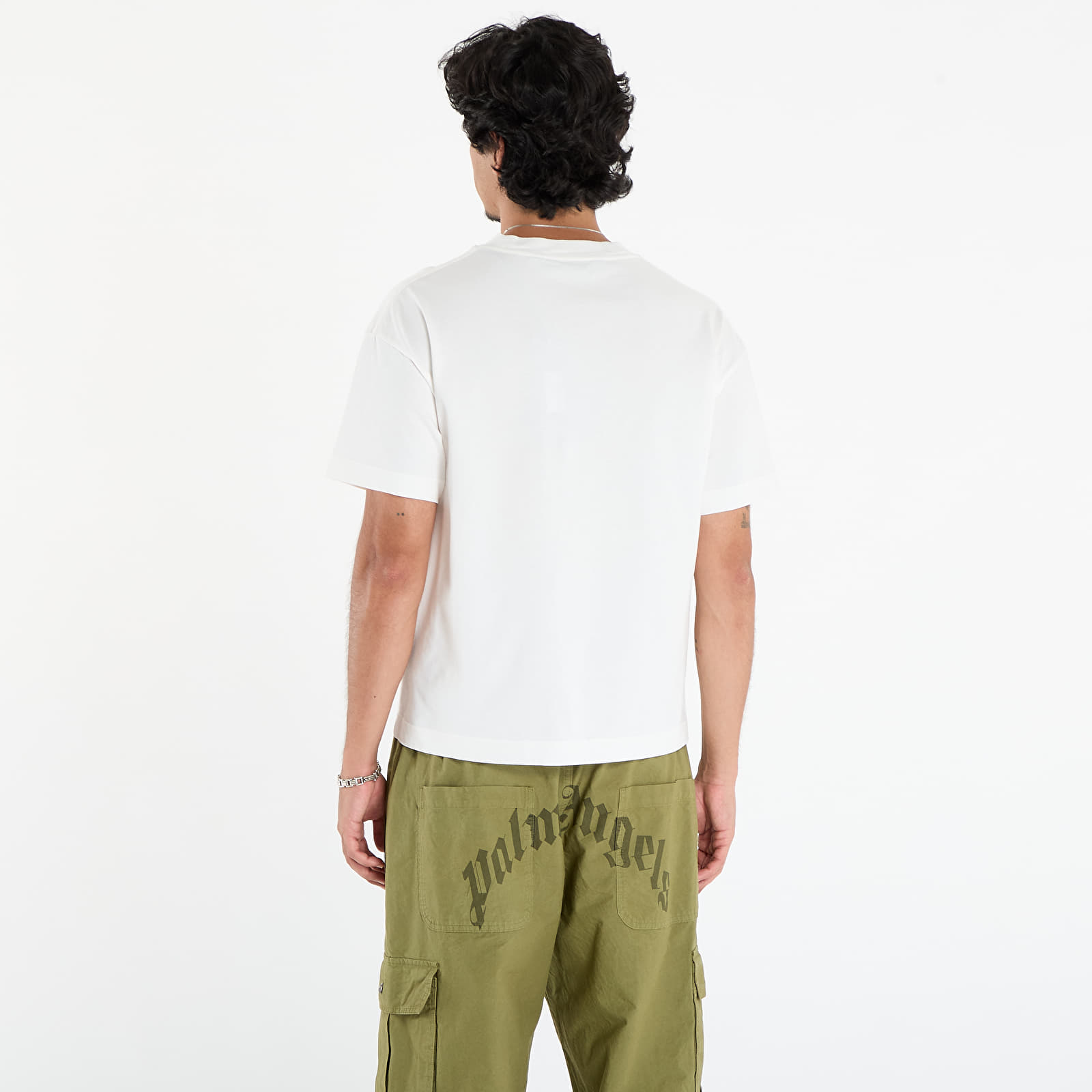 Pólók Palm Angels Neck Logo Reg Tee Off White/ Black