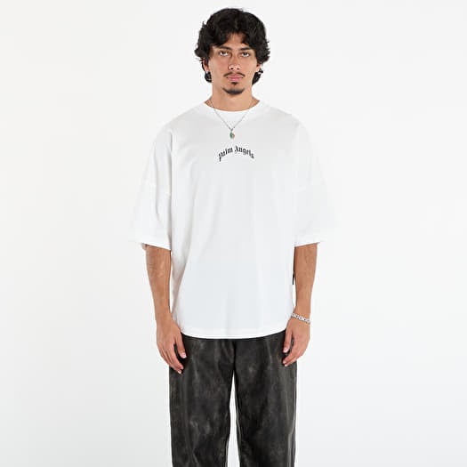 Palm Angels Back Curved Logo Over Tee Off White/ Black